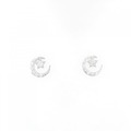 K18WG スター×ムーン ダイヤモンド ピアス 0.20CT