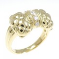 K18YG リボン ダイヤモンド リング 0.13CT