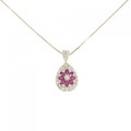 18KYG/K18YG フラワー ルビー ネックレス 1.08CT