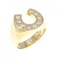 750YG ホースシュー ダイヤモンド リング 0.43CT