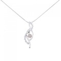 K18WG/K18YG ピンクダイヤモンド ネックレス 0.136CT