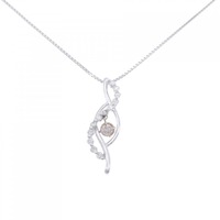 K18WG/K18YG ピンクダイヤモンド ネックレス 0.136CT