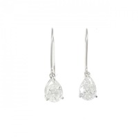 PT/K14WG ダイヤモンド ピアス 1.006CT 1.011CT H SI2 ペアシェイプ