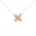 K18PG フラワー ダイヤモンド ネックレス 0.32CT