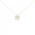 K18YG フラワー ダイヤモンド ネックレス 0.18CT