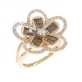 K18PG フラワー ダイヤモンド リング 1.00CT