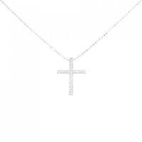K18WG クロス ダイヤモンド ネックレス 0.10CT