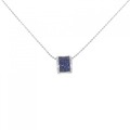 K18WG/PT サファイヤ ネックレス 0.50CT
