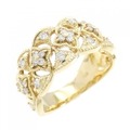 K18YG フラワー ダイヤモンド リング 0.43CT