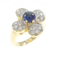 K18YG/K18WG フラワー サファイヤ リング 1.12CT
