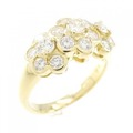 K18YG フラワー ダイヤモンド リング 1.02CT