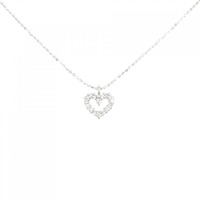 K18WG/750WG ハート ダイヤモンド ネックレス 0.13CT