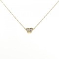 K18YG バタフライ ダイヤモンド ネックレス 0.16CT