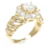 K18YG フラワー ダイヤモンド リング 1.06CT