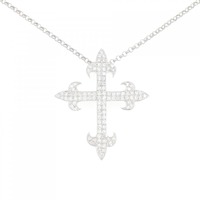 K18WG クロス ダイヤモンド ネックレス 1.00CT