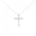 K18WG/750WG クロス ダイヤモンド ネックレス 1.00CT
