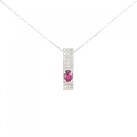 K18WG ルビー ネックレス 0.25CT