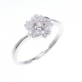 K18WG フラワー ピンクダイヤモンド リング 0.06CT