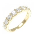 K18YG ハーフエタニティ ダイヤモンド リング 1.001CT