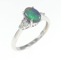 PT ブラックオパール リング 0.63CT