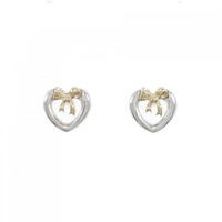 ティファニー 750YG/925 ハート×リボン ピアス