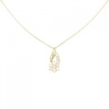 K18YG フラワー ダイヤモンド ネックレス 0.30CT