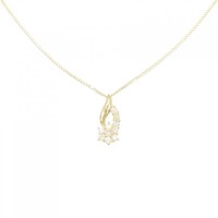 K18YG フラワー ダイヤモンド ネックレス 0.30CT