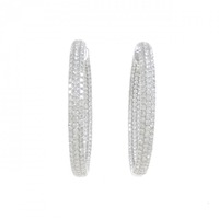 750WG パヴェ ダイヤモンド ピアス 5.35CT