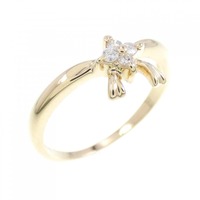 K18YG フラワー×リボン ダイヤモンド リング