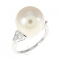 K18WG 白蝶パール リング 11.6mm