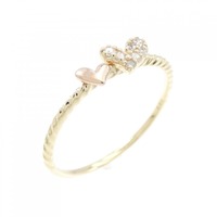 K10YG/K10PG ハート ダイヤモンド リング 0.06CT