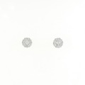 K18WG フラワー ダイヤモンド ピアス 0.28CT