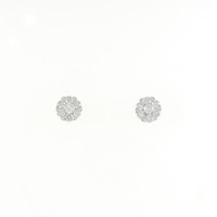 K18WG フラワー ダイヤモンド ピアス 0.28CT