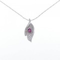 K18WG リーフ ルビー ネックレス 0.50CT