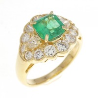K18YG エメラルド リング 0.90CT