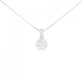 K18WG フラワー ダイヤモンド ネックレス 0.34CT