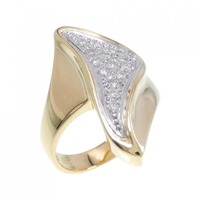 K18YG/PT パヴェ ダイヤモンド リング 0.21CT