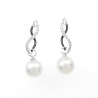 K18WG 白蝶パール ピアス 12mm