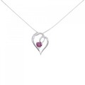 PT ハート ルビー ネックレス 0.73CT