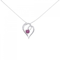 PT ハート ルビー ネックレス 0.73CT