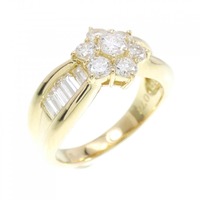 K18YG フラワー ダイヤモンド リング 0.74CT