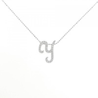 750WG/PT イニシャルY ダイヤモンド ネックレス 0.29CT