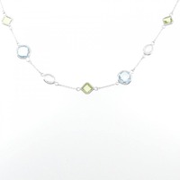 K18WG カラーストーン ネックレス