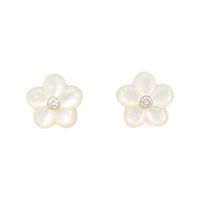 K18YG フラワー マザーオブパール ピアス