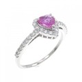 PT ハート ルビー リング 0.44CT