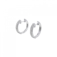 K18WG フープ ダイヤモンド ピアス 0.50CT