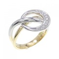 K18YG/PT ダイヤモンド リング 0.08CT