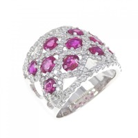 K18WG ルビー リング 3.05CT