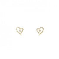 【新品】K18YG ハート ダイヤモンド ピアス 0.02CT