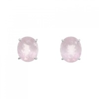 K18WG ローズクオーツ ピアス 9.53CT